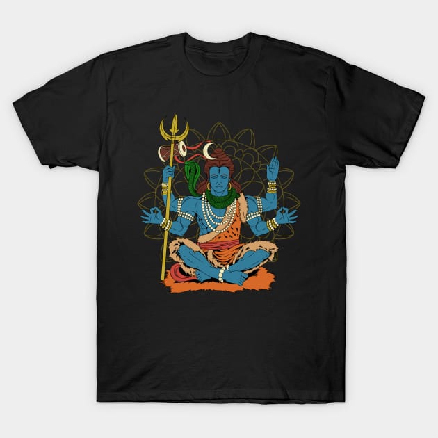 Hindu God - Shiva T-Shirt by Modern Medieval Design